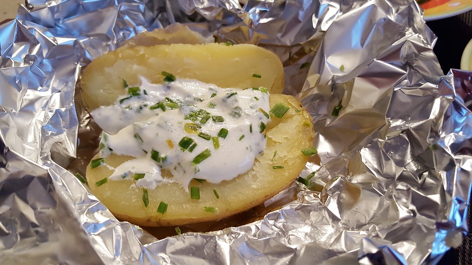Baked Potato on grill